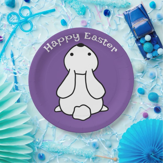 Happy Oaster Bunny Lila Napkin Pappteller (Party)
