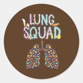 Happy Oaster Bunny Lung Squad RT Respiratory Runder Aufkleber