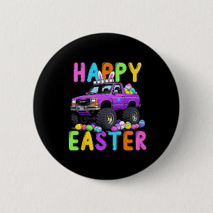 Happy Oaster Bunny Monter Truck Sonniger Wahnsinn Button