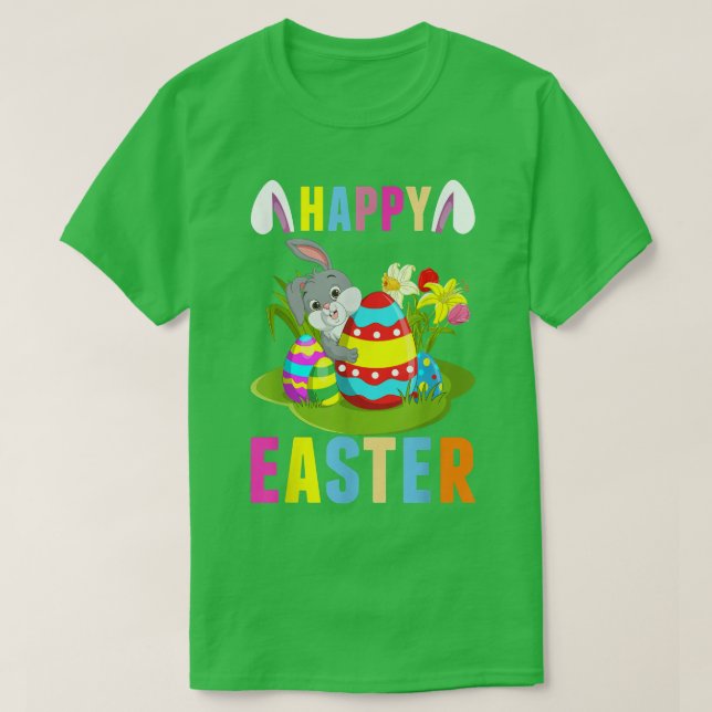 Happy Oaster Bunny Niedlich T-Shirt (Design vorne)