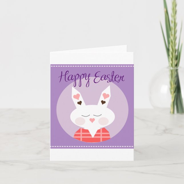 Happy Oaster Bunny Note Card Feiertagskarte (Vorderseite)