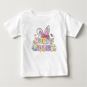 Happy Oaster Bunny Oars mit Coquette Bow Baby T-shirt