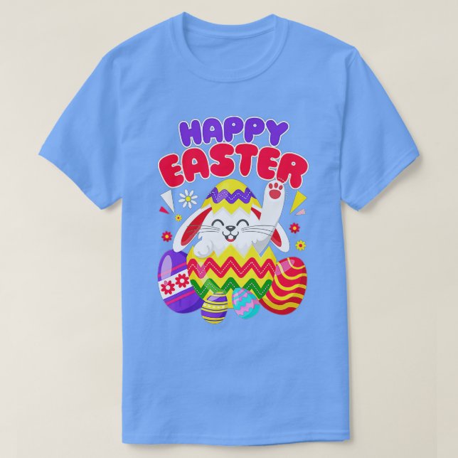 Happy Oaster Bunny Ostereier T-Shirt (Design vorne)