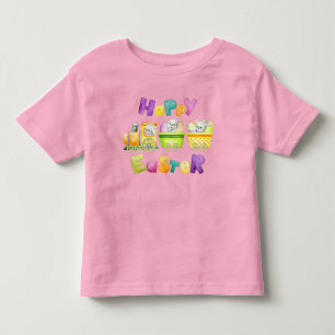 Happy Oaster Bunny Pastel Aquarellbahn Kleinkind T-shirt