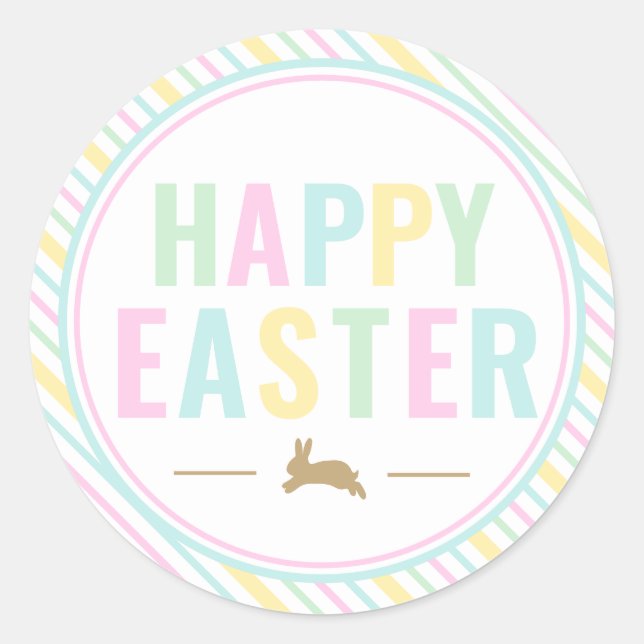 Happy Oaster Bunny Pastel Sticker (Vorderseite)