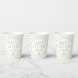 Happy Oaster Bunny Pastel Strip Pappbecher