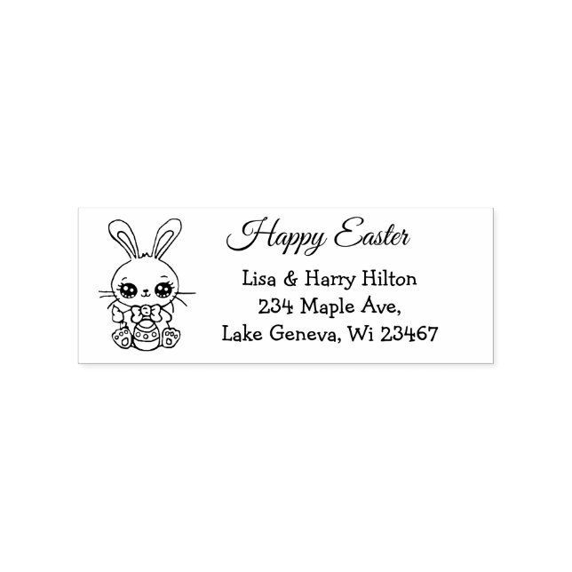 Happy Oaster Bunny Personalisierte Adresse Gummistempel (Prägung)