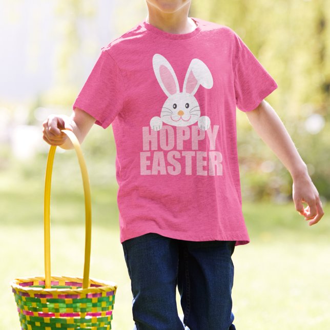 Happy Oaster Bunny Pun Niedlich Pink Girls T-Shirt (Von Creator hochgeladen)