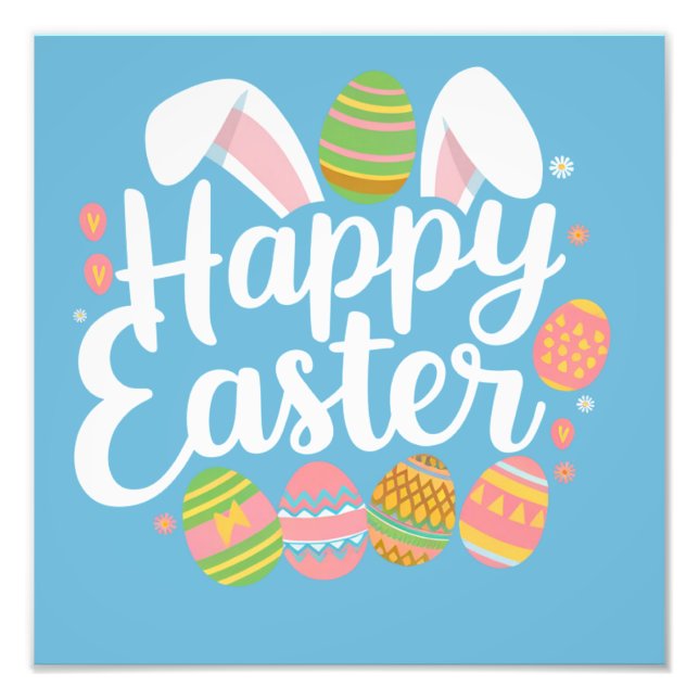 Happy Oaster Bunny Rabbit Egg Holiday Fotodruck (Vorne)