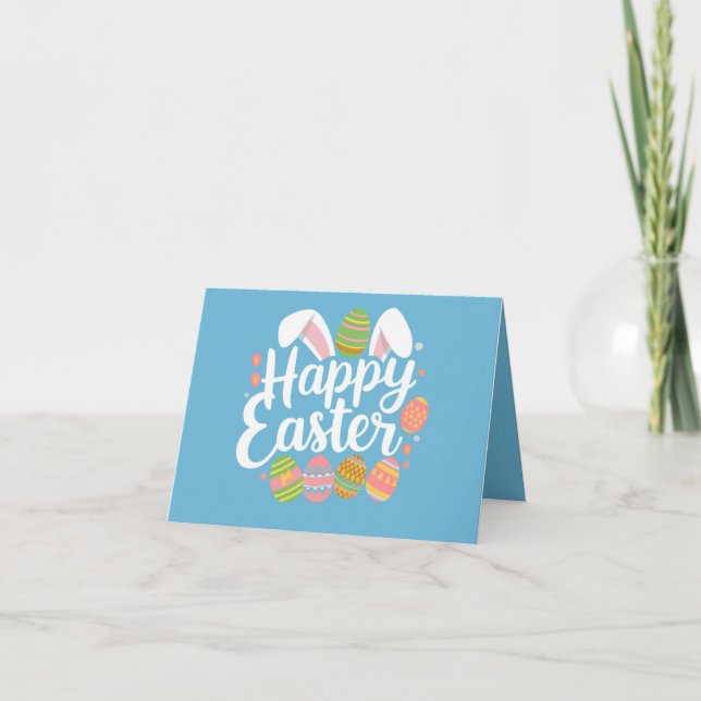 Happy Oaster Bunny Rabbit Egg Holiday Karte (Vorderseite)