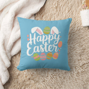 Happy Oaster Bunny Rabbit Egg Holiday Kissen