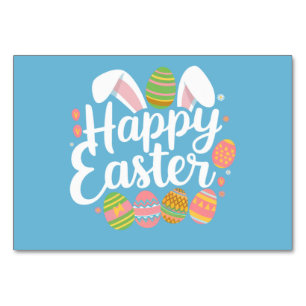Happy Oaster Bunny Rabbit Egg Holiday Tischnummer