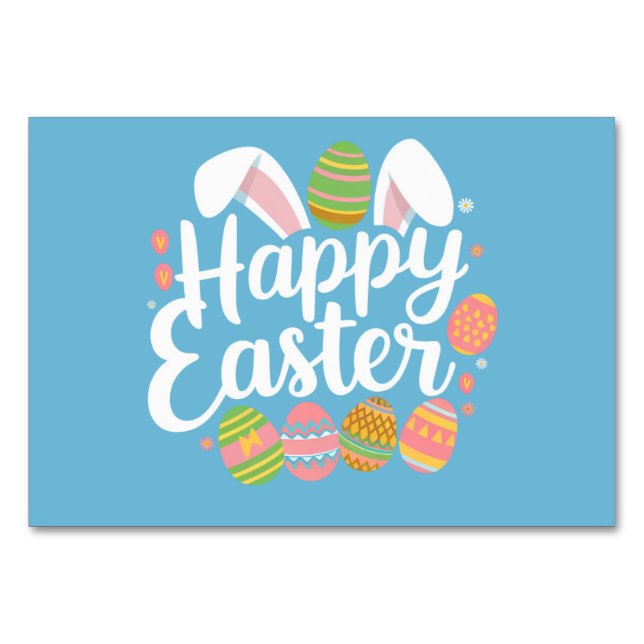 Happy Oaster Bunny Rabbit Egg Holiday Tischnummer (Vorderseite)