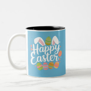 Happy Oaster Bunny Rabbit Egg Holiday Zweifarbige Tasse