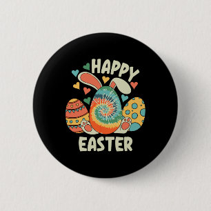 Happy Oaster Bunny Rabbit Fun Ostereier für Frauen Button