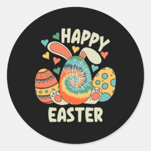 Happy Oaster Bunny Rabbit Fun Ostereier für Frauen Runder Aufkleber