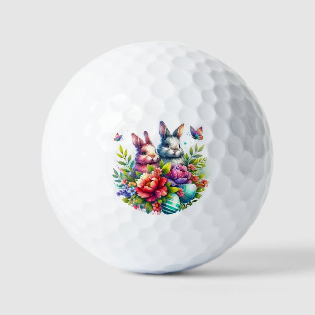 Happy Oaster Bunny Rabbit Golfball (Vorderseite)