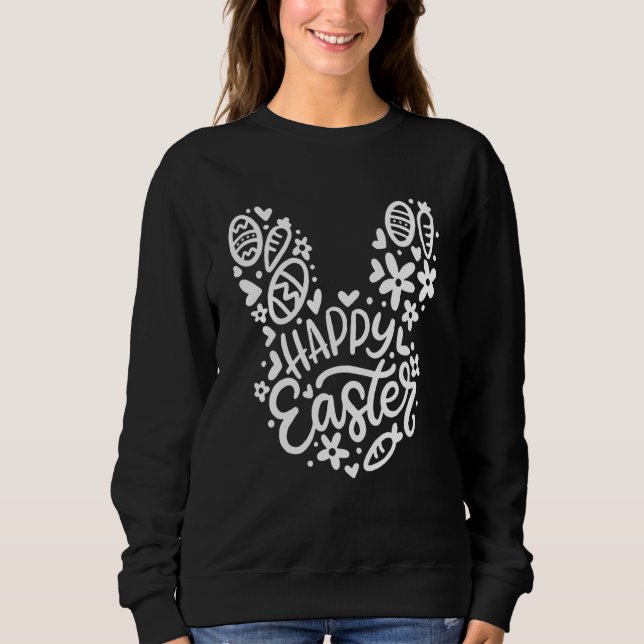 Happy Oaster Bunny Rabbit Niedlich Osterjunge Mädc Sweatshirt (Vorderseite)
