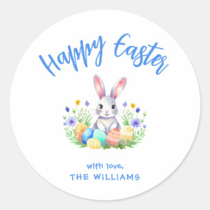 Happy Oaster Bunny Rabbit Runder Aufkleber