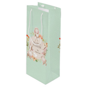 Happy Oaster Bunny Rabbits Personalisiert Geschenktüte Für Weinflaschen