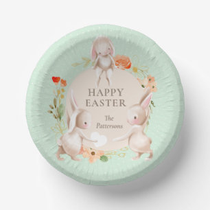 Happy Oaster Bunny Rabbits Personalisiert Pappteller