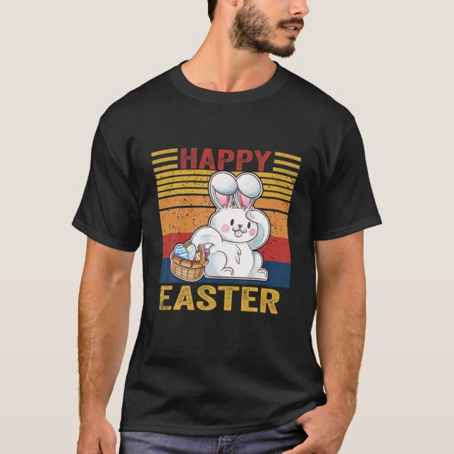 Happy Oaster Bunny Retro Rabbit Kids Design Clou T-Shirt (Vorderseite)