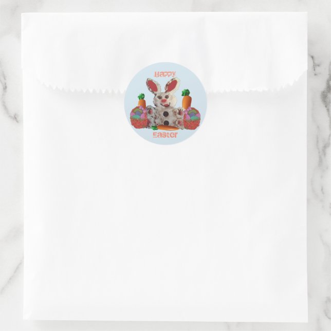Happy Oaster Bunny Runder Aufkleber (Tasche)