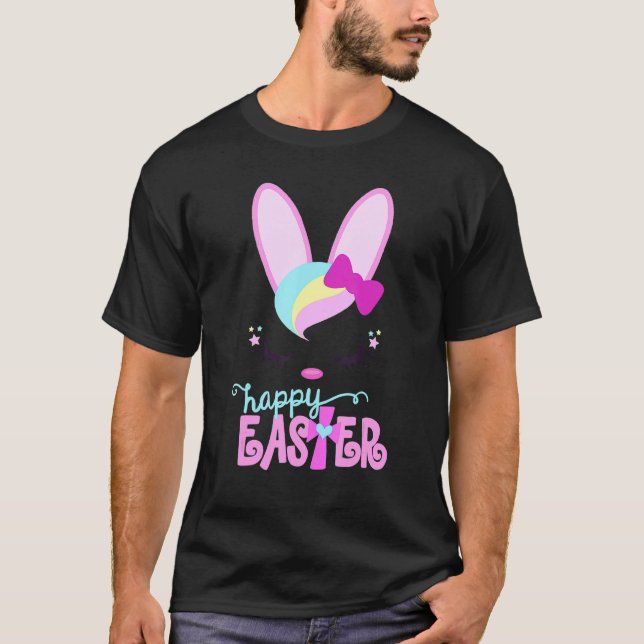 Happy Oaster Bunny Sleeping Face Christlich Girls  T-Shirt (Vorderseite)