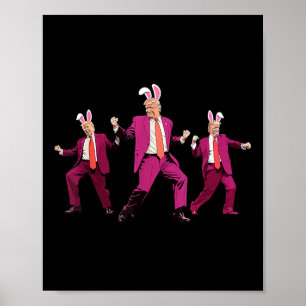Happy Oaster Bunny Spring Hunt Eggs Rabbit Funny Poster