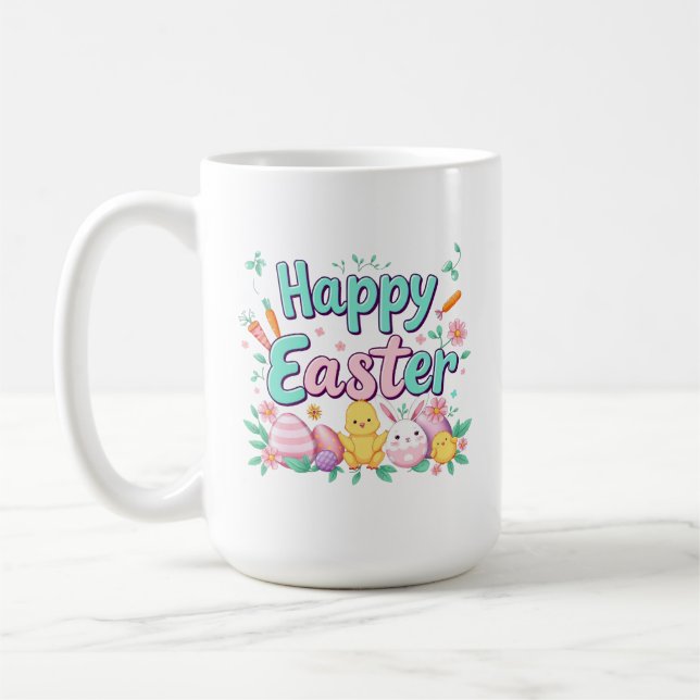 Happy Oaster Bunny Spring Ostereier Ostern Kaffeetasse (Links)