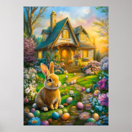 Happy Oaster Bunny Spring Poster