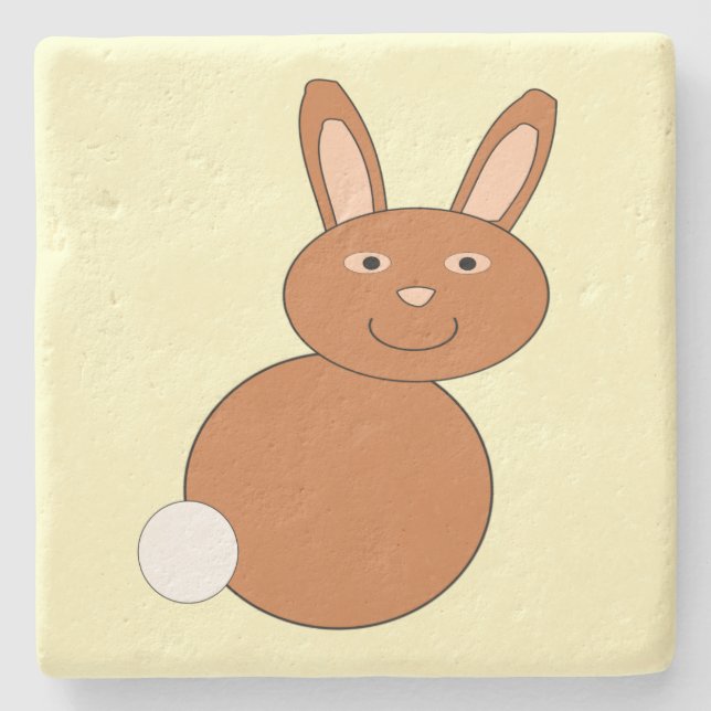 Happy Oaster Bunny Steinuntersetzer (Vorderseite)