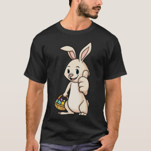 Happy Oaster Bunny thumbs Up Colorful Egg Jagen T-Shirt