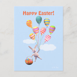 Happy Oaster Bunny und Balloons Feiertagspostkarte