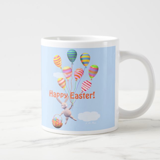 Happy Oaster Bunny und Balloons Jumbo-Tasse (Rechts)