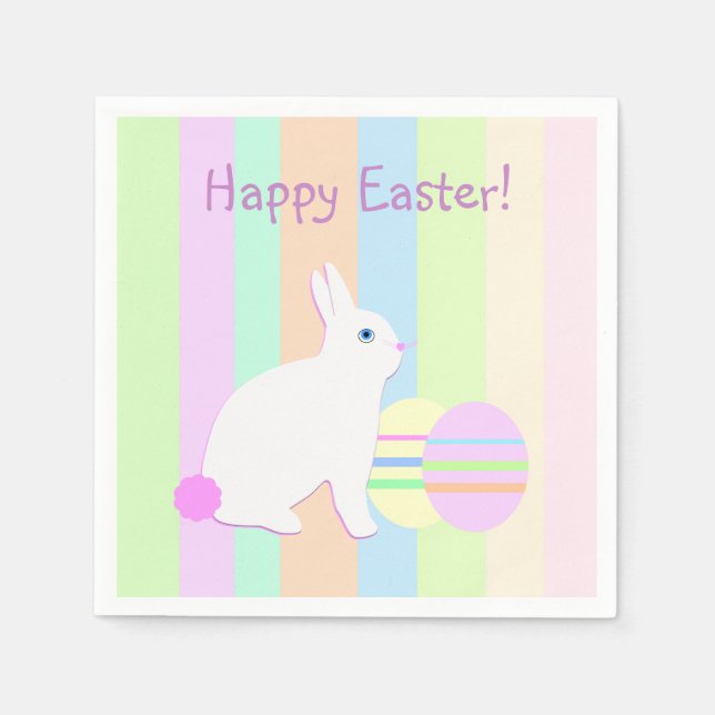 Happy Oaster Bunny und Eier Serviette (Vorderseite)