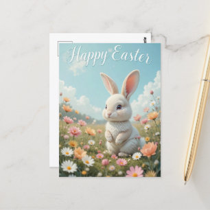 Happy Oaster Bunny und farbenfrohe Eier Postkarte