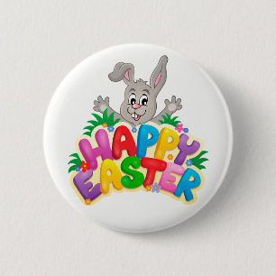 Happy Oaster Bunny und Text Button