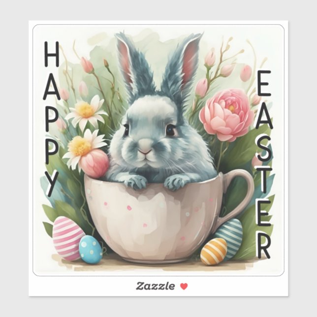 Happy Oaster Bunny - Vinyl Sticker (Blatt)