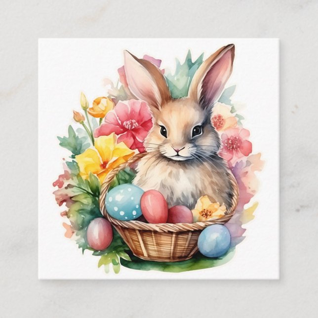 Happy Oaster Bunny Watercolor Malerei Begleitkarte (Vorderseite)