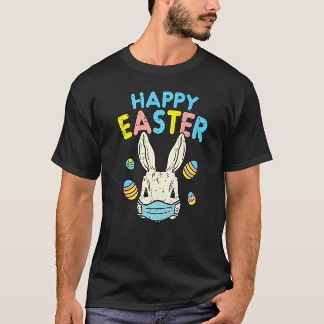 Happy Oaster Bunny Weace Maskeneier Quarant T-Shirt (Vorderseite)