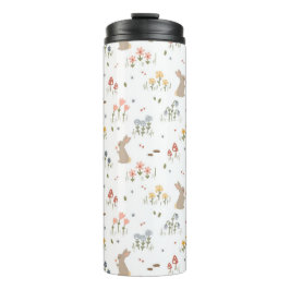 Happy Oaster Bunny Wildblumen Niedlich Kids Trinkb Thermosbecher