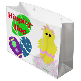 Happy Oaster Bunny Yellow Pink Green Chick Eggs Große Geschenktüte