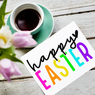 Happy Oaster bunt personalisiert Feiertagskarte