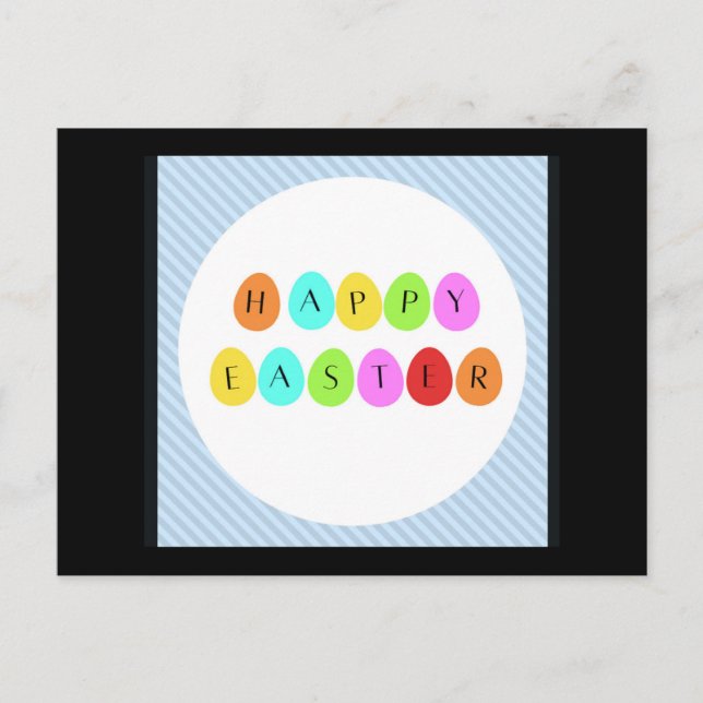 Happy Oaster bunte Eier Postkarte (Vorderseite)