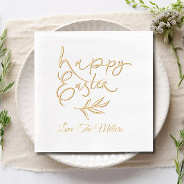 Happy Oaster Calligraphy Script Personalisiert Nam Servietten Mit Folie