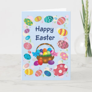 Happy Oaster Card - Korb mit Ostereiern Feiertagskarte