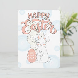 Happy Oaster Card | Niedliches Bunny und Eierpaste Dankeskarte