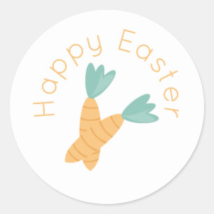 Happy Oaster Carrot Bunch Runder Aufkleber