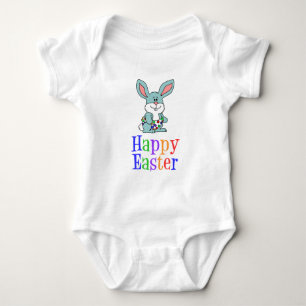 Happy Oaster Cartoon Bunny Baby Strampler